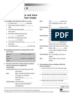 Worksheet 9: Present Perfect - For and Since Present Perfect Vs Past Simple