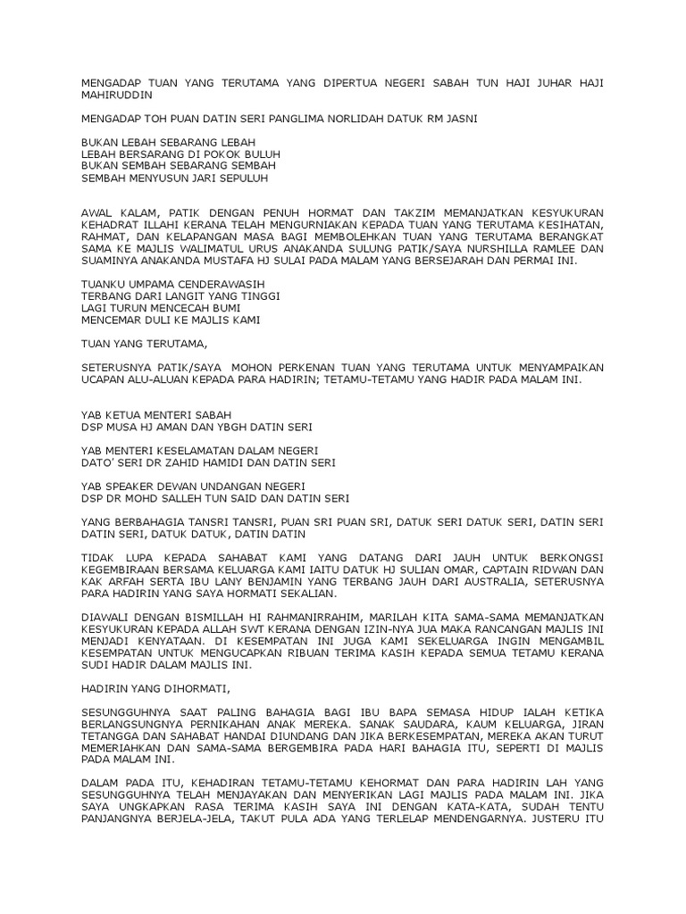 Ucapan Ayah Pengantin Pdf