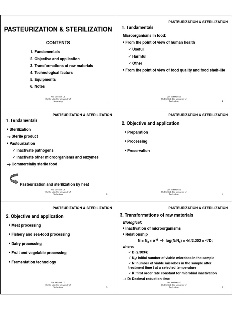 Differences Between Pasteurization and Sterilization | PDF ...