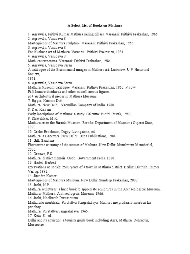 Mathura: A Curated Book List | PDF | Indian Religions | Sikhism
