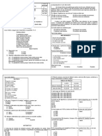 Simulado 2º Bimestre 4º Ano Pot e Mat