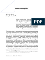 Reflexiones Sobre Autonomía y Ética