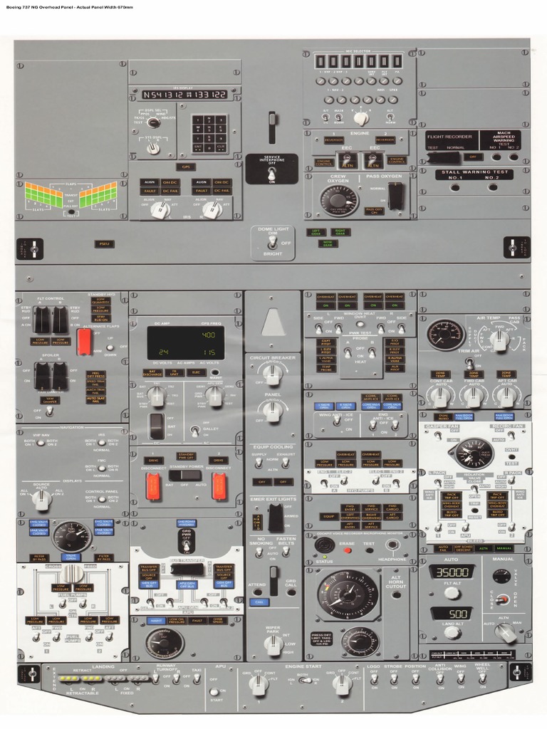 737 NG Overhead Panel
