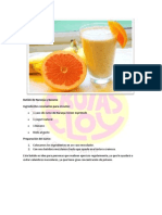 Batido de Naranja y Banano Ingredientes Necesarios para El Zumo