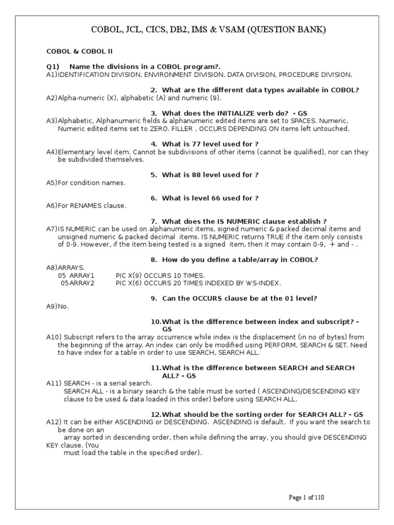 Mainframe Question Bank Pdf Binary Coded Decimal String Computer Science