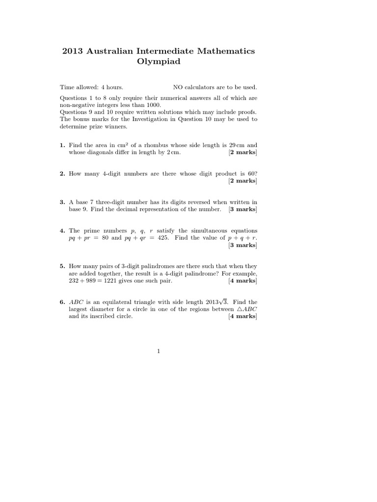 Ukmt 2011 answers image