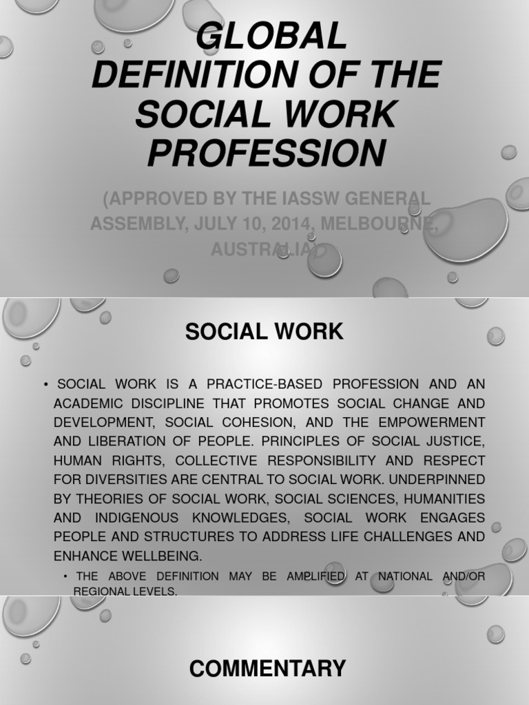 Definition Of The Social Work Profession Global Social Work Science