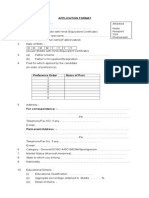 Application Format: Attested Paste Passport Size Photograph