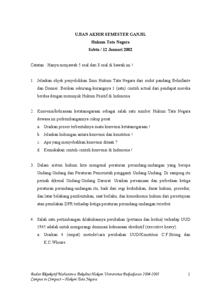 Cic Hukum Tata Negara Soal