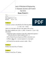 Department of Mechanical Engineering ME 3543: Dynamic Systems and Control Fall 2014