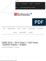 CBSE 2013 - 2014 Class 11 Half Yearly Question Papers - English