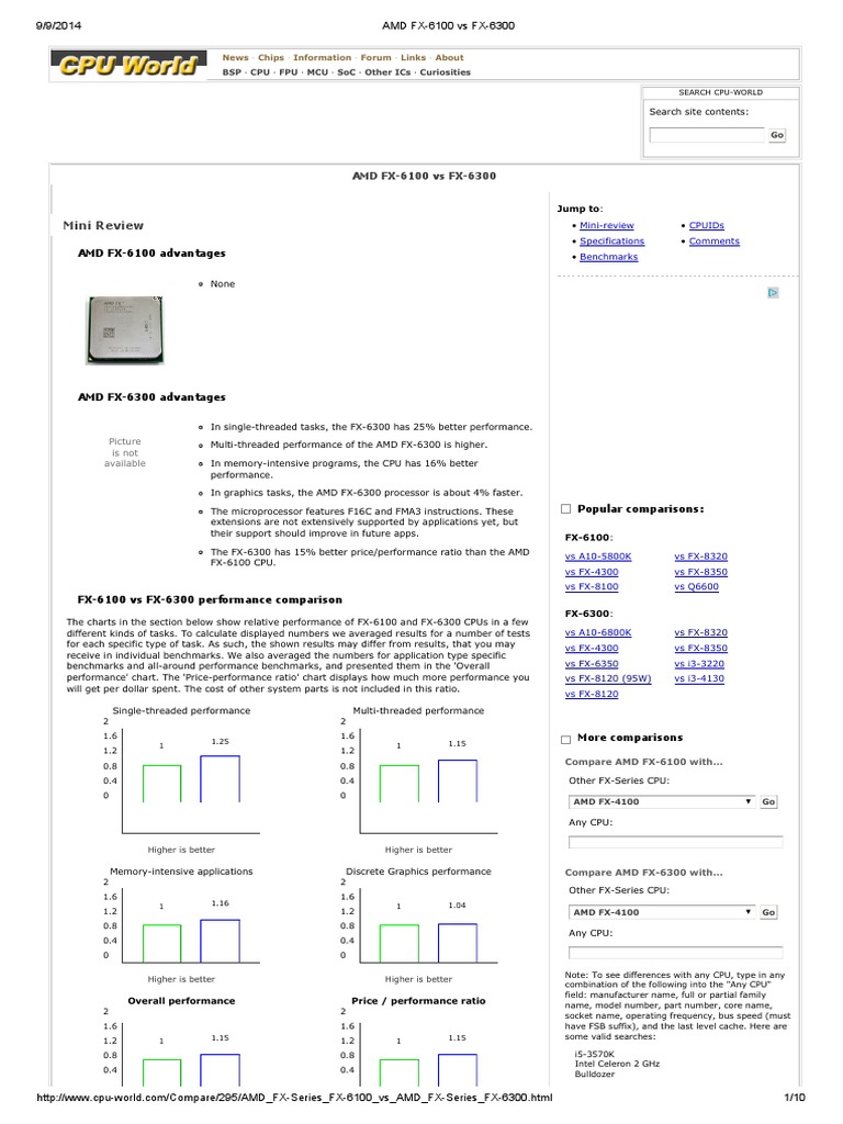 Amd Fx 6100 Vs Fx 6300 Cpu Cache Central Processing Unit