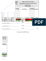 Hazard/Risk Assessment Proforma: Construction HSE Forms