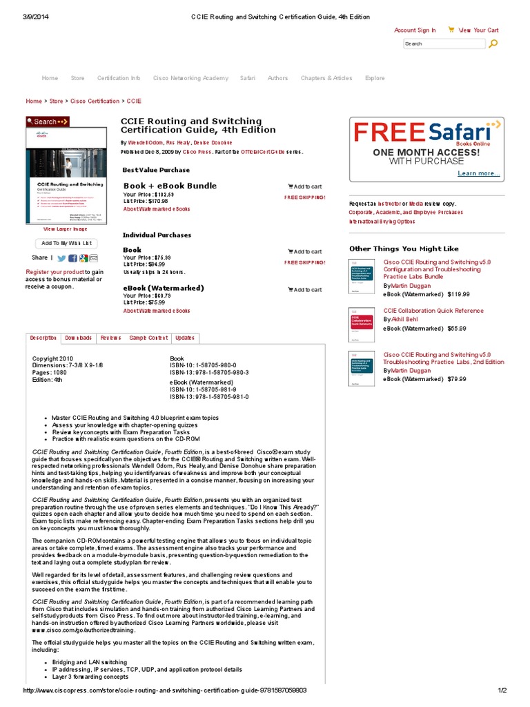 CCIE Routing and Switching Certification Guide, 4th Edition | PDF ...