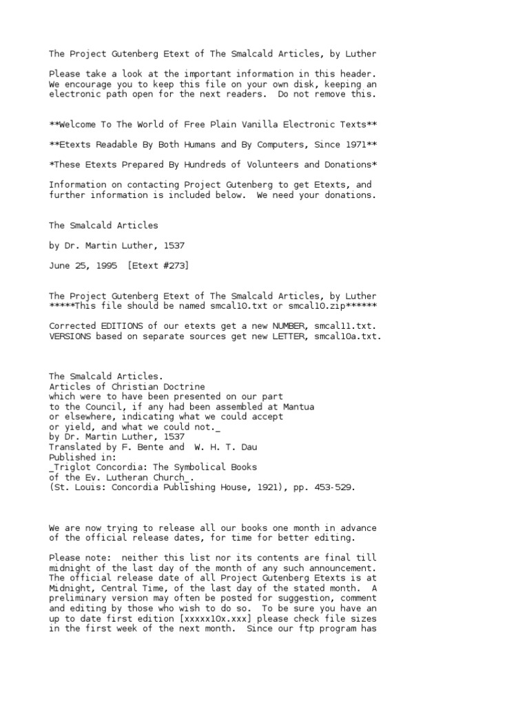 The Smalcald Articles by Luther, Martin, 14831546 Pope Catholic Church