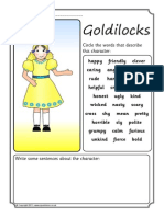 Goldilocks Task Sheet