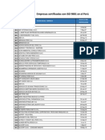 Empresas Certificadas Con ISO 9001 en El Perú