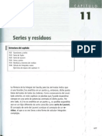 Series y estructura de capítulos sobre sucesiones, series de Taylor y Laurent, ceros, polos y residuos