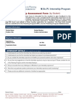 C Post Internship Student Assessment Form