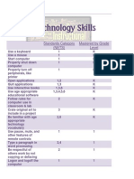 1st gradetechnology skills matrix