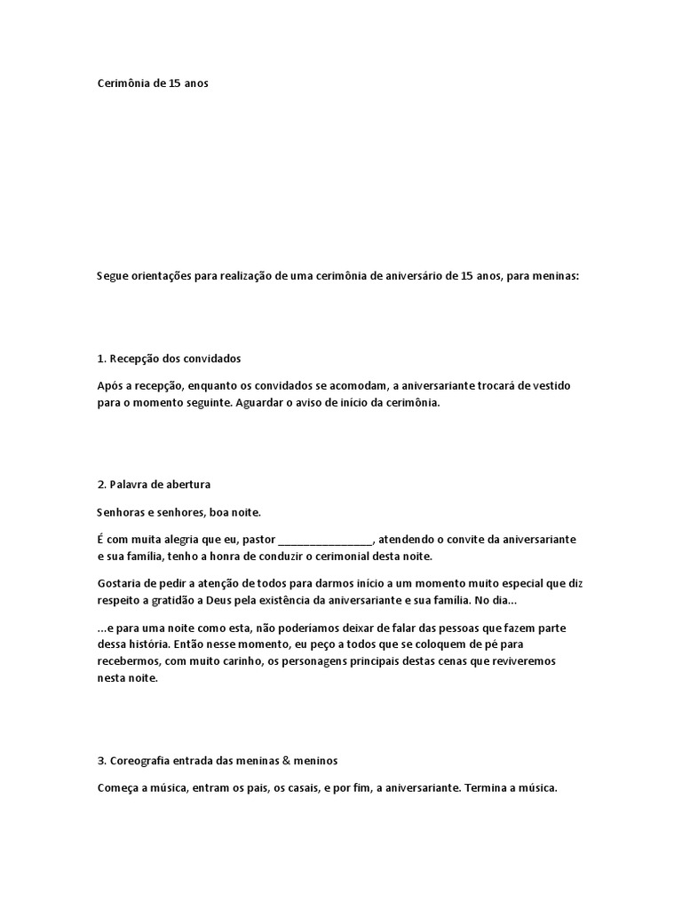 Cerimônia de 15 Anos | Aniversários | Vida | Avaliação gratuita de 30