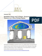 QE Comes to Europe - European Central Bank Announces New Money Printing Program - Gevers Wealth Management LLC  September 2014 