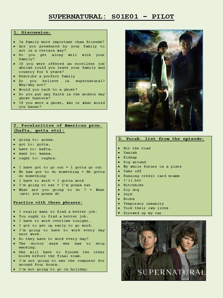 Supernatural S01e01 Pilot | PDF | American Drama Television Series ...
