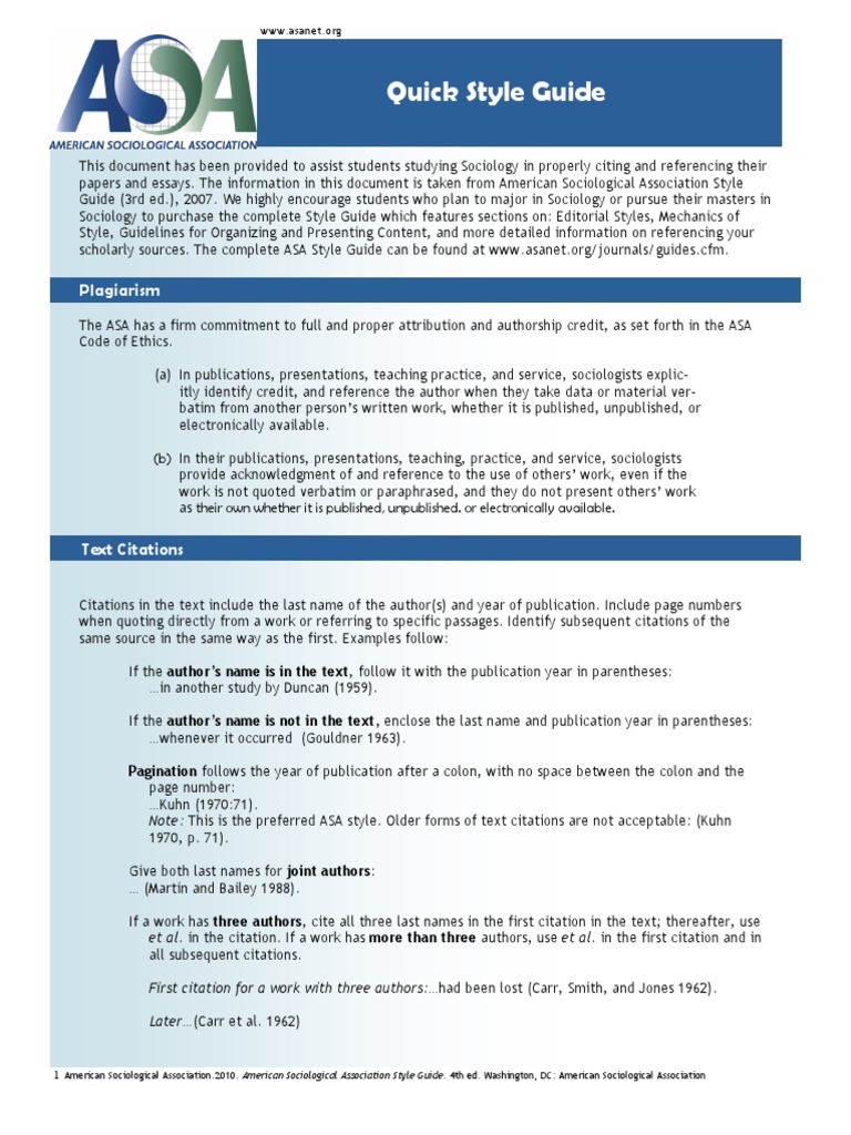 ASA Quick Style Guide 4th Edition (1) Citation