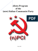 (New) Italian Communist Party - Manifesto Program of the (New) Italian Communist Party