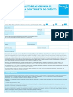 Formulario de Autorización para El Pago de La Prima Con Tarjeta de Crédito MX 2014 FILL