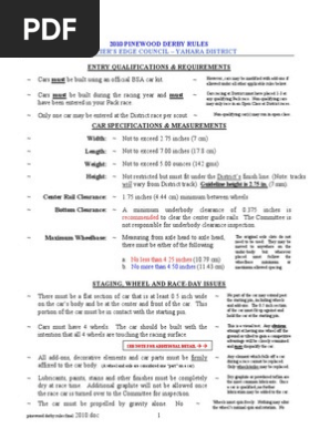 Pinewood Derby Rules Final 2010
