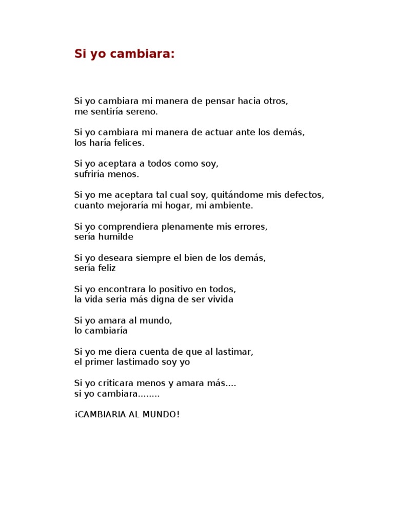 Cambiando mi manera de pensar | PDF | Relaciones personales, crianza y ...