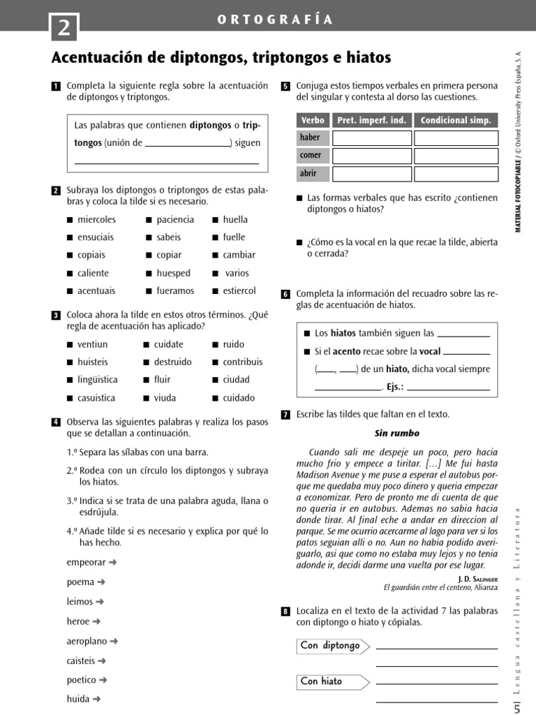 Resultado de imagen para IMAGENES DE ACTIVIDADES SOBRE EL HIATO, DIPTONGO Y TRIPTONGO
