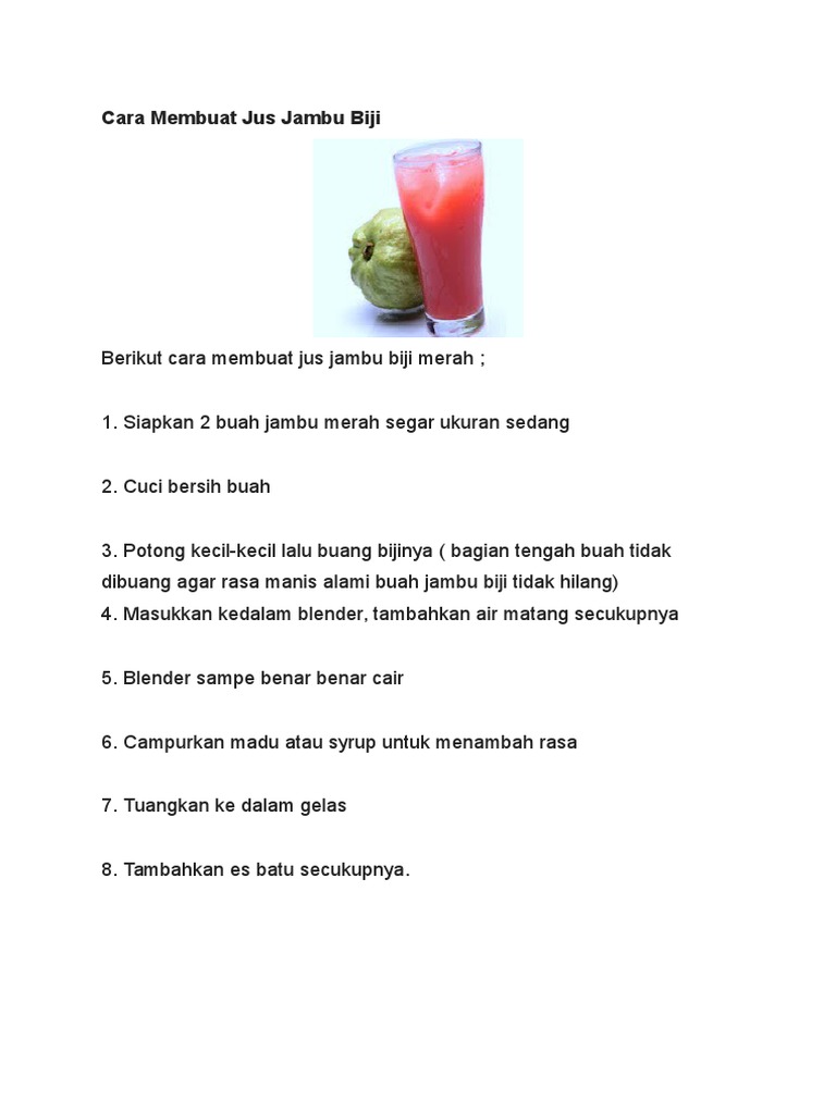 Cara Membuat Jus Jambu Biji