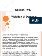 Report On VIOLATION OF DOMICILE