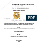Tesis - Los Procesos de Contro Interno en El Departamento de Ejecución Presupuestal de Una Institución Del Estado PDF