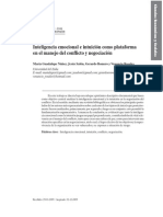 Inteligencia Emocional e Intuición Como Plataforma para La Negociación y Manejo de Conflictos