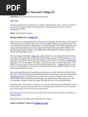 Lessons From the Story of Naboth and King Ahab