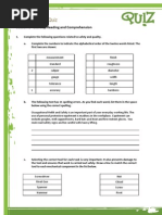 Literacy Reading and Comprehension