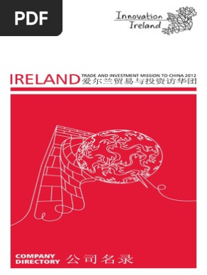 Trade And Investment Mission To China 12 Company Directory Republic Of Ireland Dublin