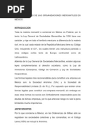 Formas Legales de Las Organizaciones Mercantiles en México