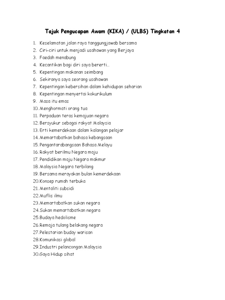 Tajuk Pengucapan Awam Pdf