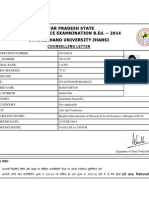 Uttar Pradesh State Joint Entrance Examnination B.Ed. - 2014 Bundelkhand University Jhansi