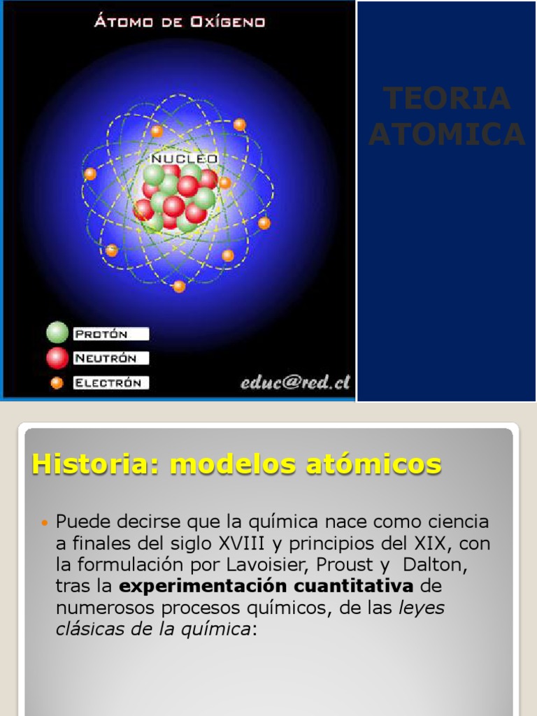 Teoria Atomica Presentacion Pdf átomos Núcleo Atómico