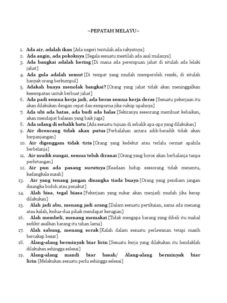 Pepatah Melayu Pdf
