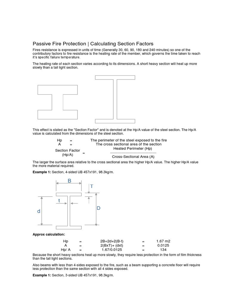 Passive Fire Protection - Calculating Section Factors | PDF | Science ...
