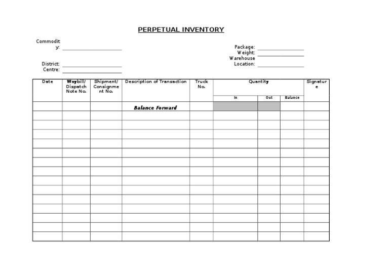 Perpetual Inventory Record Template | PDF | Business | Foreign Language ...