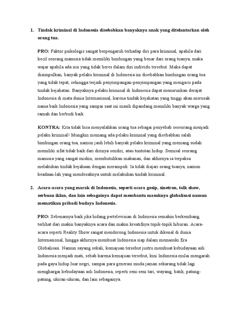 Tema Debat Pro Kontra Pdf