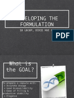 Developing The Formulation: 18 Lacap, Dixie Mae N