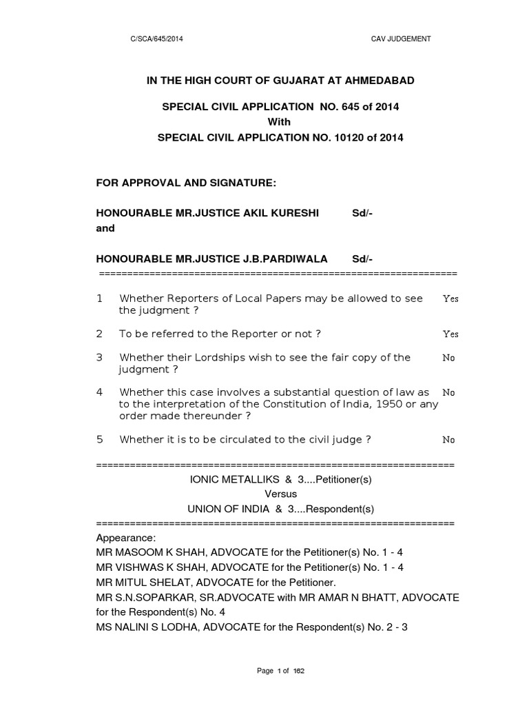 Gujarat High Court Wilful Default Case PDF Loans Constitutionality